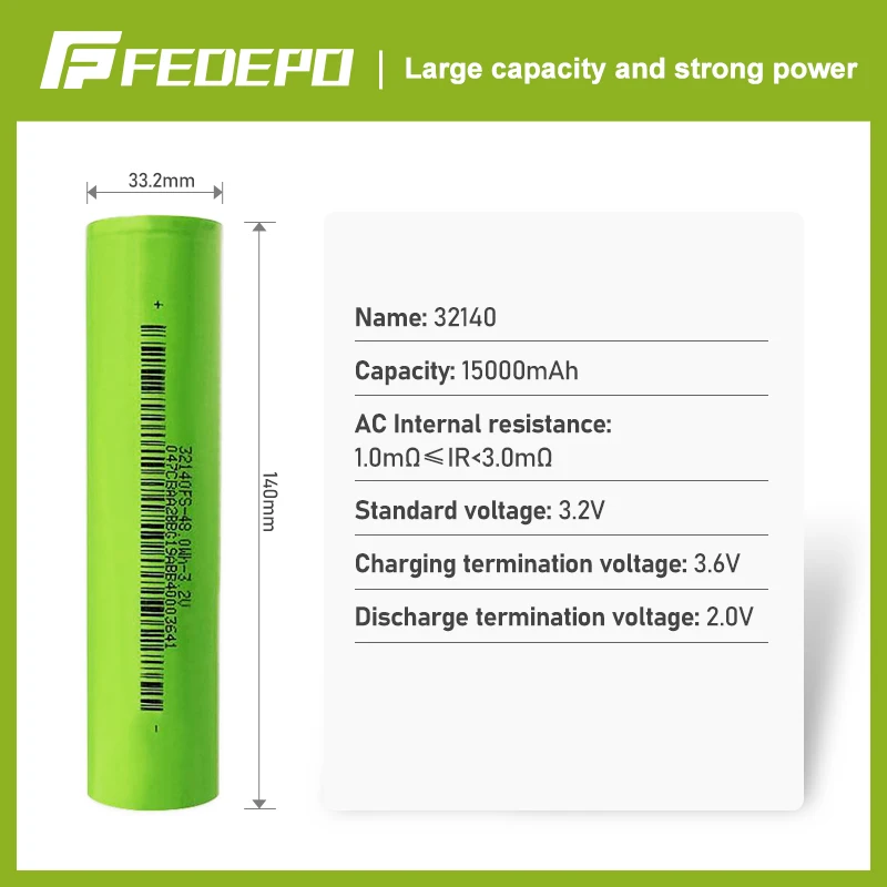 Lifepo4 3.2v 15ah Rechageable Battery 32140 Lithium Battery Cell battery pack Electric two/three wheeler Vehicle Batteries