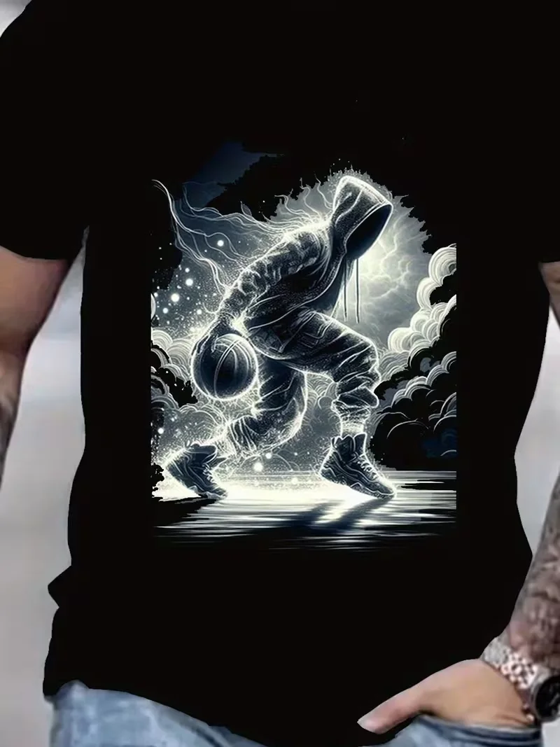 100% Cotton Solid Tshirts Mens Short Sleeve Fashion Brand Trend White Black Clothing High-end Brand Men's Short Sleeve