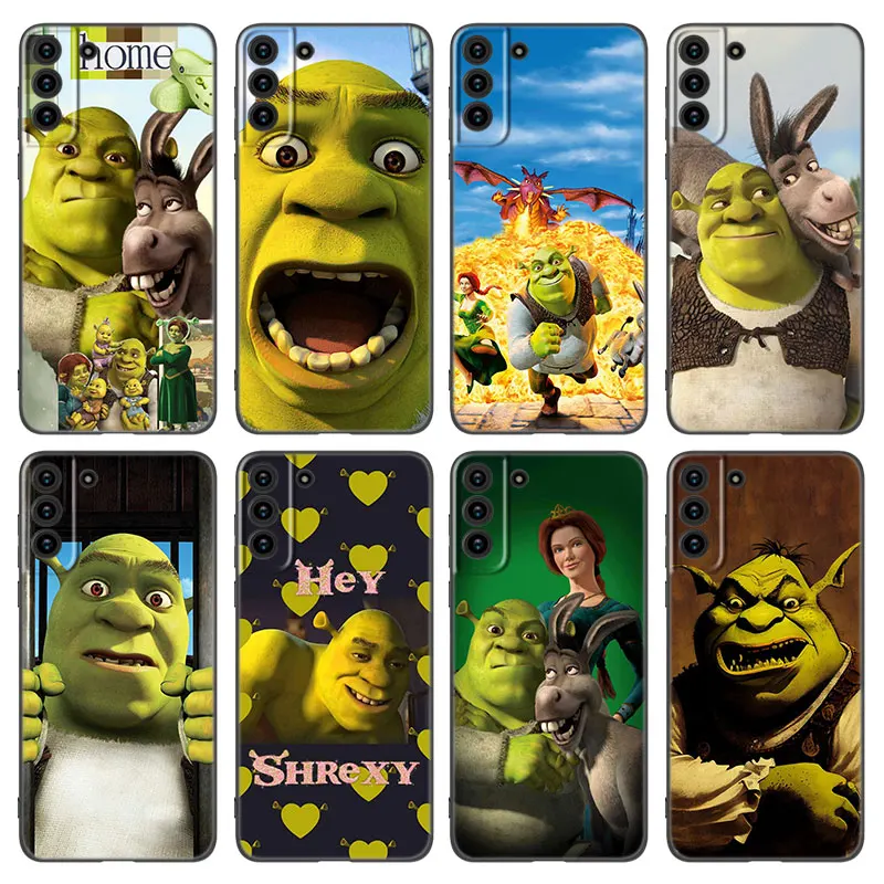 Anime S-shrek Art Phone Case For Samsung Galaxy S23 S21 S20 FE S24 S22 Ultra S10E S10 S9 S8 Plus Black Silicone Cover