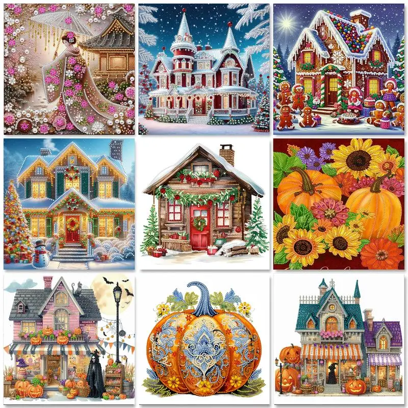 

Special Shape Diamond Painting Kits For Adults Snow House Picture Diy Diamond Art Painting Kits Crystal Rhinestones For Crafts