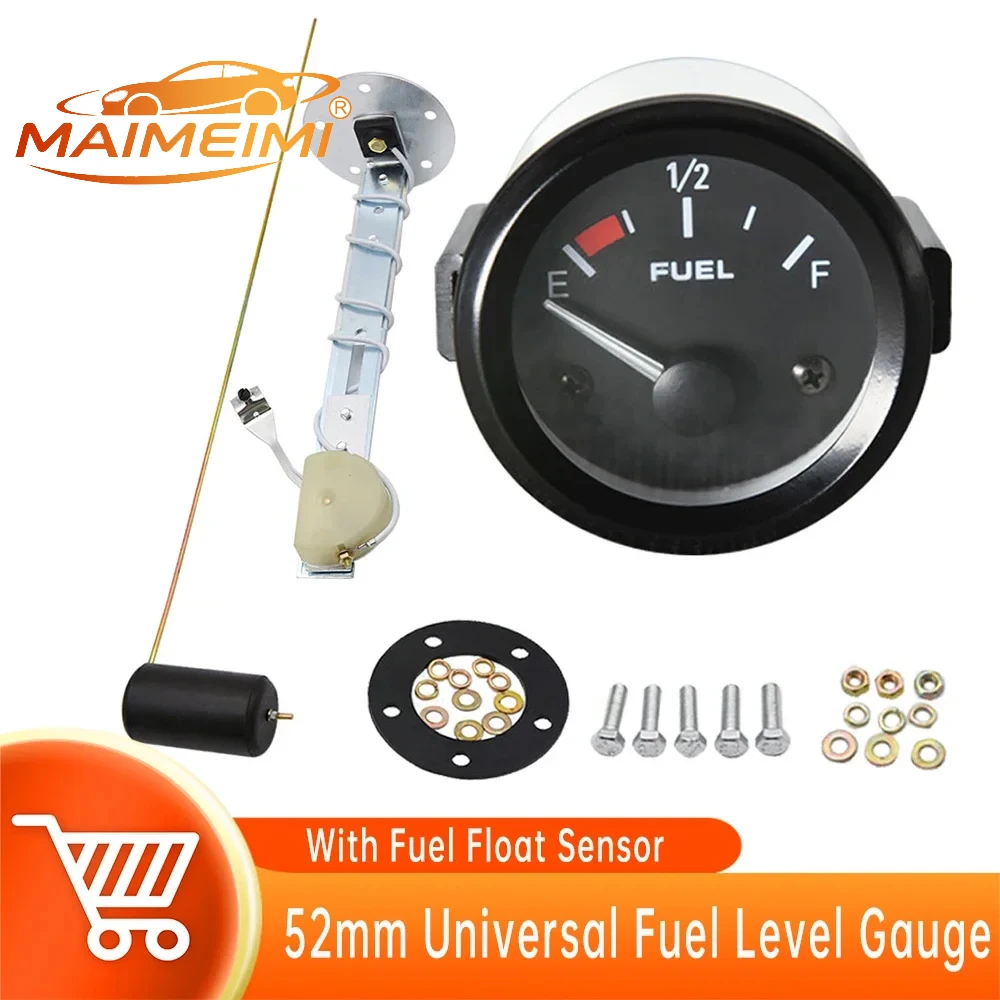 Universal Car Fuel Gauge with Fuel Float Sensor 240~33ohm 52MM Pointer Gauge for Fuel Modification Accessories Parts - view 2