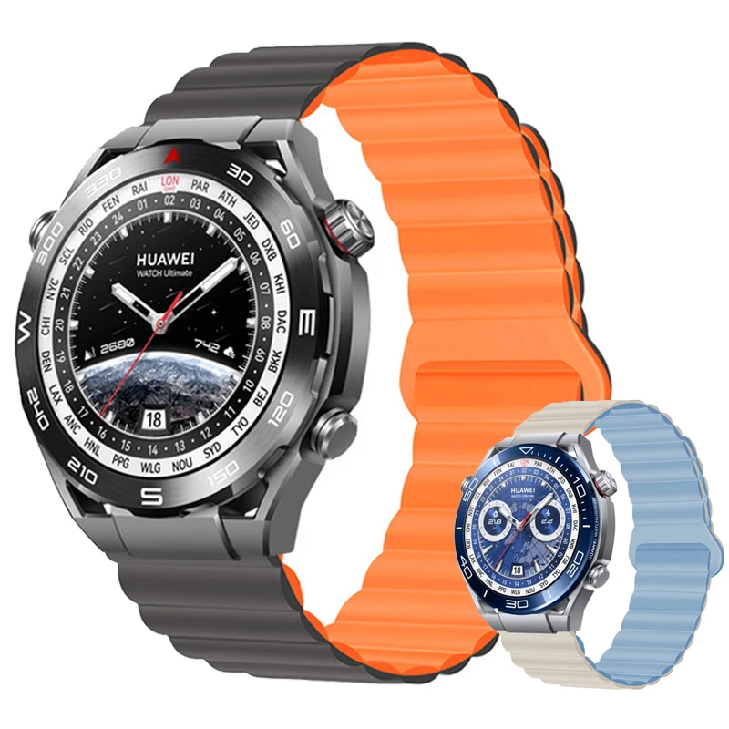 

Магнитный силиконовый ремешок для HUAWEI WATCH Ultimate, сменный Браслет для Huawei Watch 4/4Pro/GT2/GT 3 Pro 46 мм/Buds