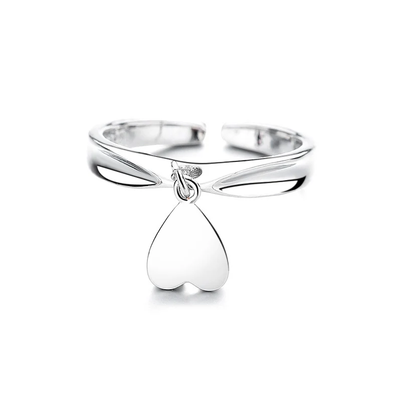 

Динамическое кольцо с сердечком для женщин, милые индивидуальные модные кольца Ins, гладкая подвеска в виде персикового сердца, серебряное кольцо 925, KOFSAC