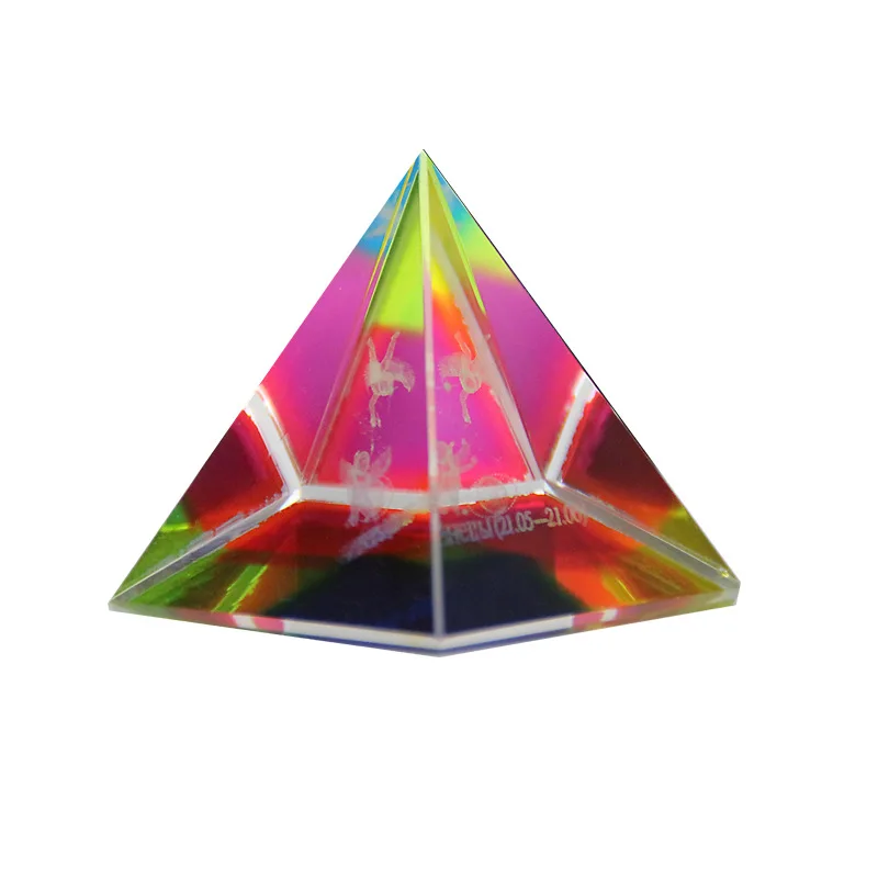 Colorful Pyramid Small Decoration Crystal Tower Meditation Crystal Crafts Feng Shui Energy Gift