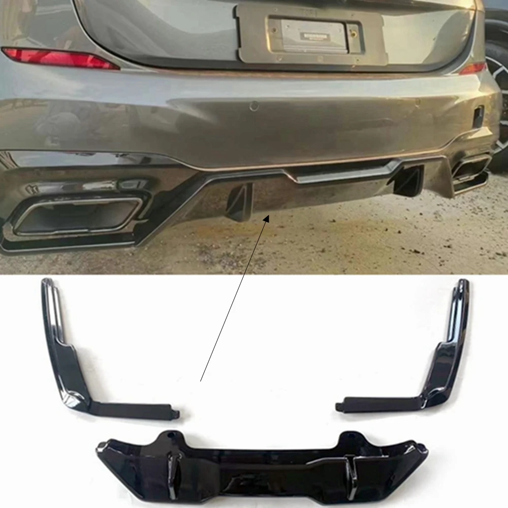 For BMW F44 M235i 2020-2022 M Sport Rear Lip Diffuser Gloss Black ABS Car Body Kit Bumper Parts