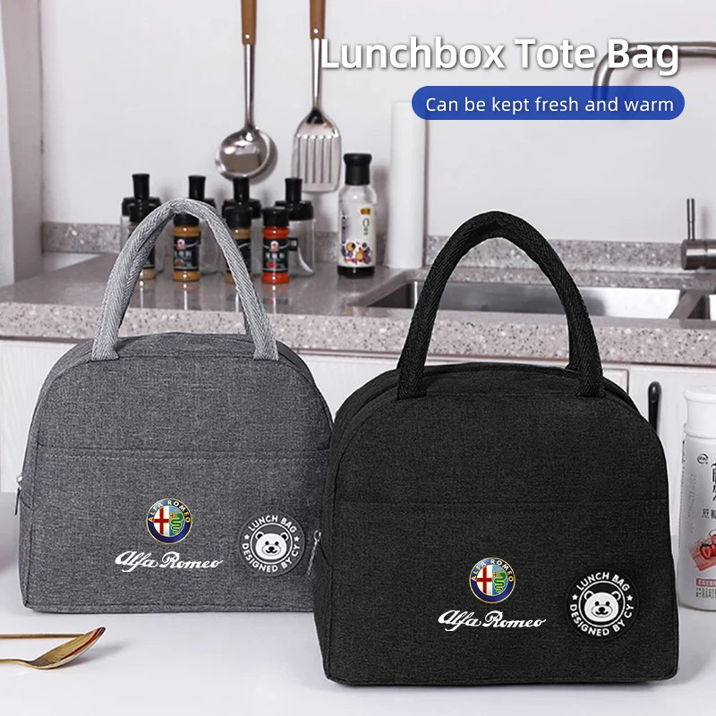 

2026 Hot Car Sticker Car Portable Insulated Lunch Bag Picnic Storage Bag Accessories For Alfa Romeo 159 Giulietta Giulia 147 Mit