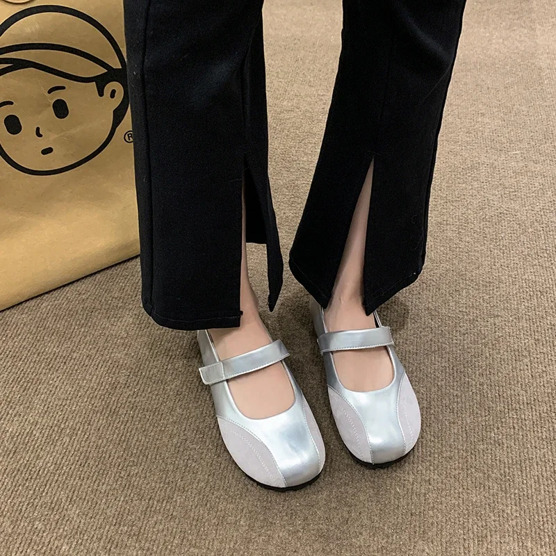 

2024 New Mary Jane Flats Shoes for Women Fashion Elegant Round Toe Ladies Comfort Soft Sole Ballerinas Shoes Large Size 42 Shoes