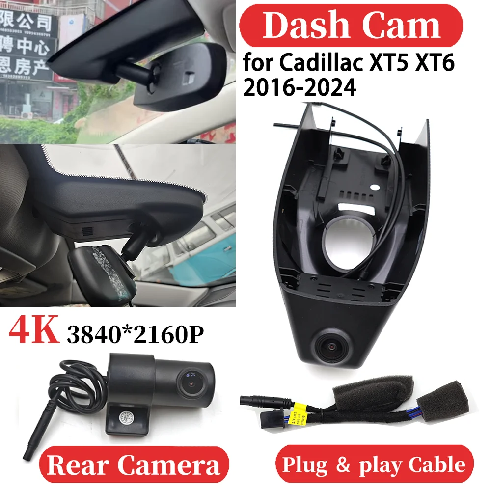 

ZJCGO for Cadillac XT5 XT6 2016-2024 UHD Car 4K Video Recorder DVR Dash Cam Dashboard Camera Plug and play Night Vision