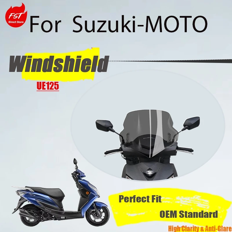 

Suitable For Suzuki Ue125 Modified Windshield Transparent High-definition Windshield Youyi 125 Front Windshield Anti-drop Increa