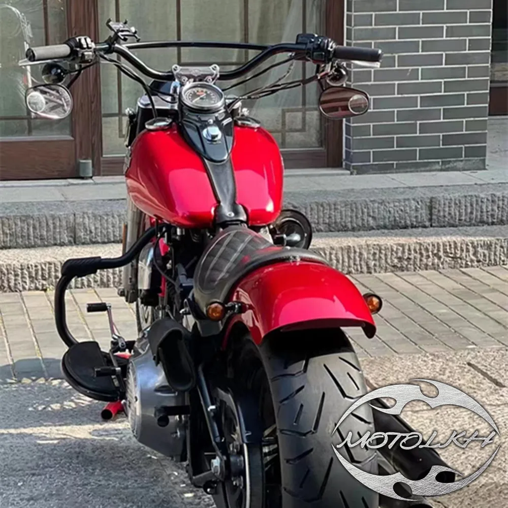

Motorcycle 1.25" Motorcycle beach Handlebars For Harley Softail Heritage Fat boy Breakout Deluxe Fls Slim Black line 00-23