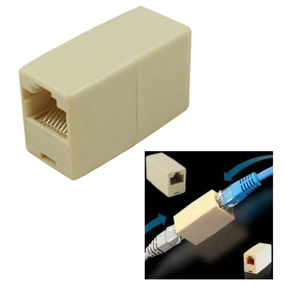 Elisona 10Pcs Ethernet RJ45 RJ-45 RJ 45 Cable Female to Female Type Lan Connector Coupler Adapter Joiner Networking Accessories