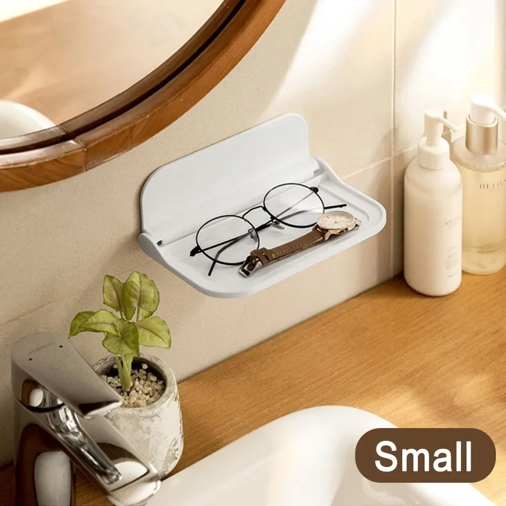 1 PC Storage Shelf Foldable Storage Rack Bathroom Bedside Mobile Home Wall Home Organization and Storage Bathroom Accessories