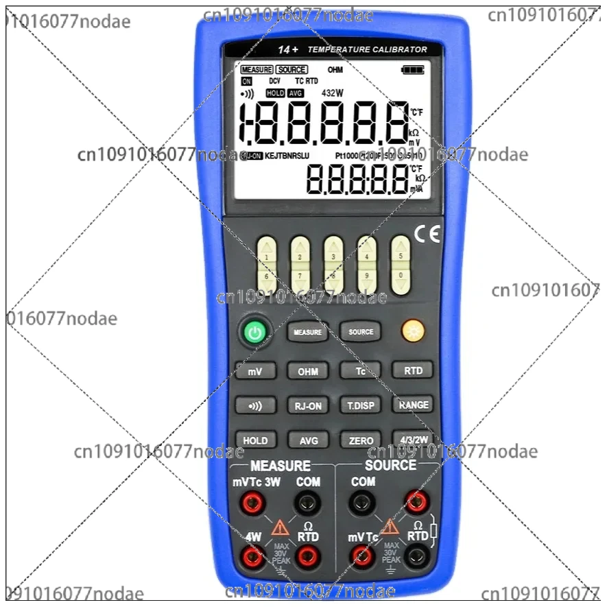 14+ Temperature Calibrator with Measure and Source Function 2-wire,3-wire,4-wire Connection or Ohm and RTD Measurement