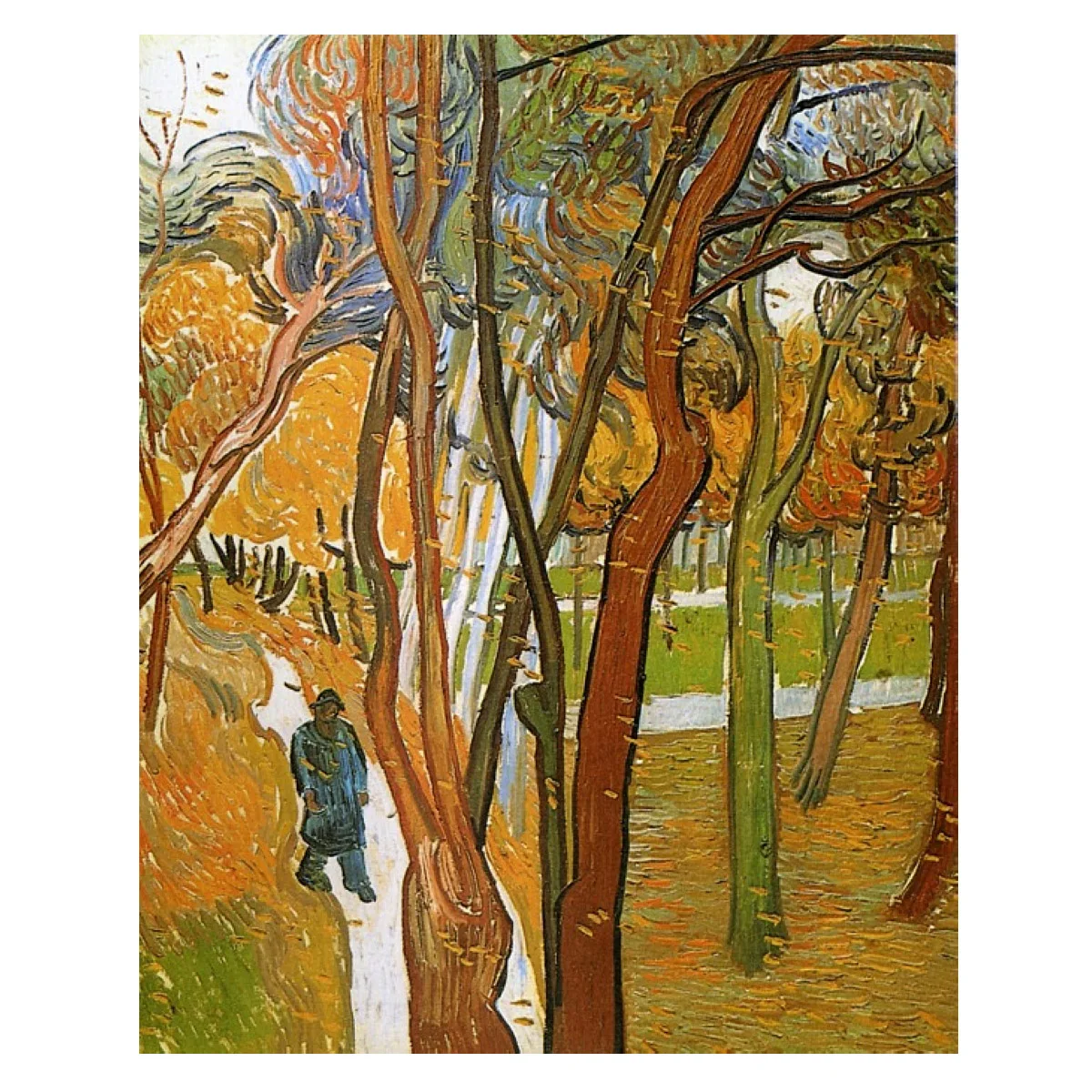 

Hand painted Van Gogh oil painting reproduction of Flowering Garden Home decor art Modern wall canvas free shipping