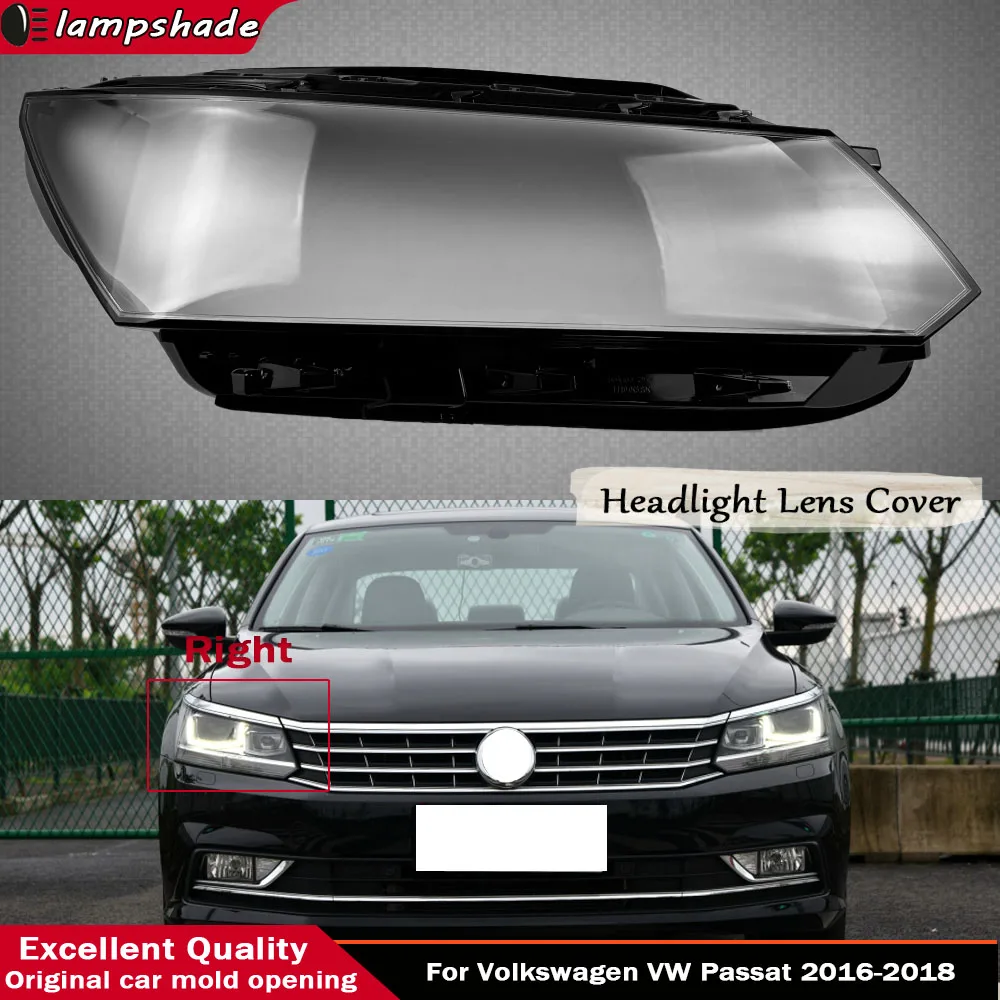 For Volkswagen VW Passat 2016 2017 2018 Car Front Headlamp Lens Replacement Auto Shell Cover Transparent Lampshade Bright Lamp