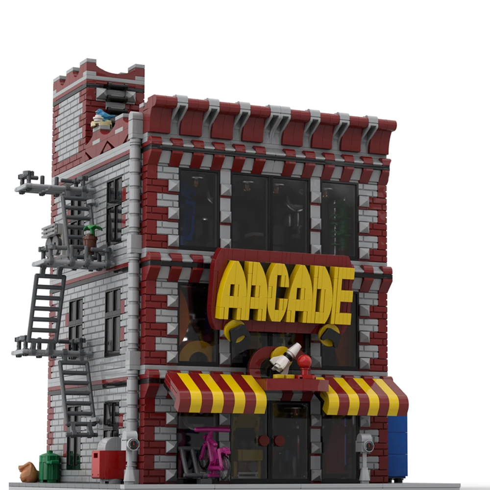 

NEW 3913PCS City Hot Selling Street View Moc Modular The Arcade model DIY creative ideas Assembly Puzzle Child Toy Birthday Gift