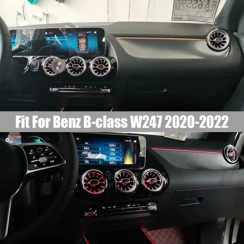 

Переднее и заднее вентиляционное отверстие для Mercedes Benz B-Class W247 2020-2022, 64 цвета, цветное освещение, переднее и заднее отверстия