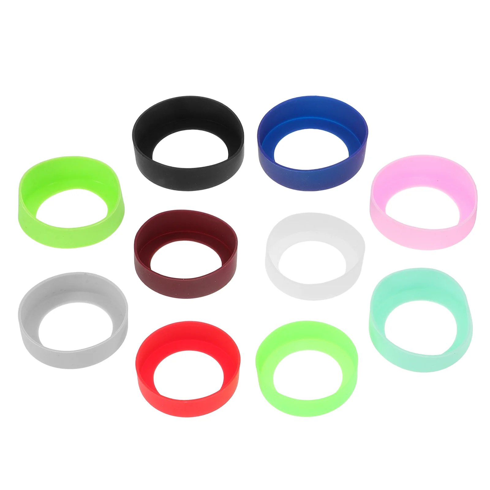 

10Pcs Silicone Water Bottle Boot Heat Insulated Non-Slip Bottom Protector Reusable Bottle Sleeve Insulating Cup Boot