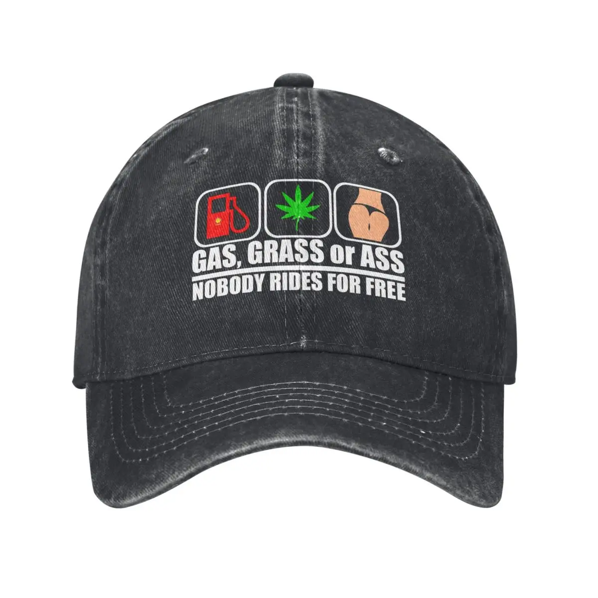 Gas Grass Or Ass Nobody Rides For Free Baseball Hats Dad Hats Adjustable Baseball Cap for Men Women Cowboy Hat