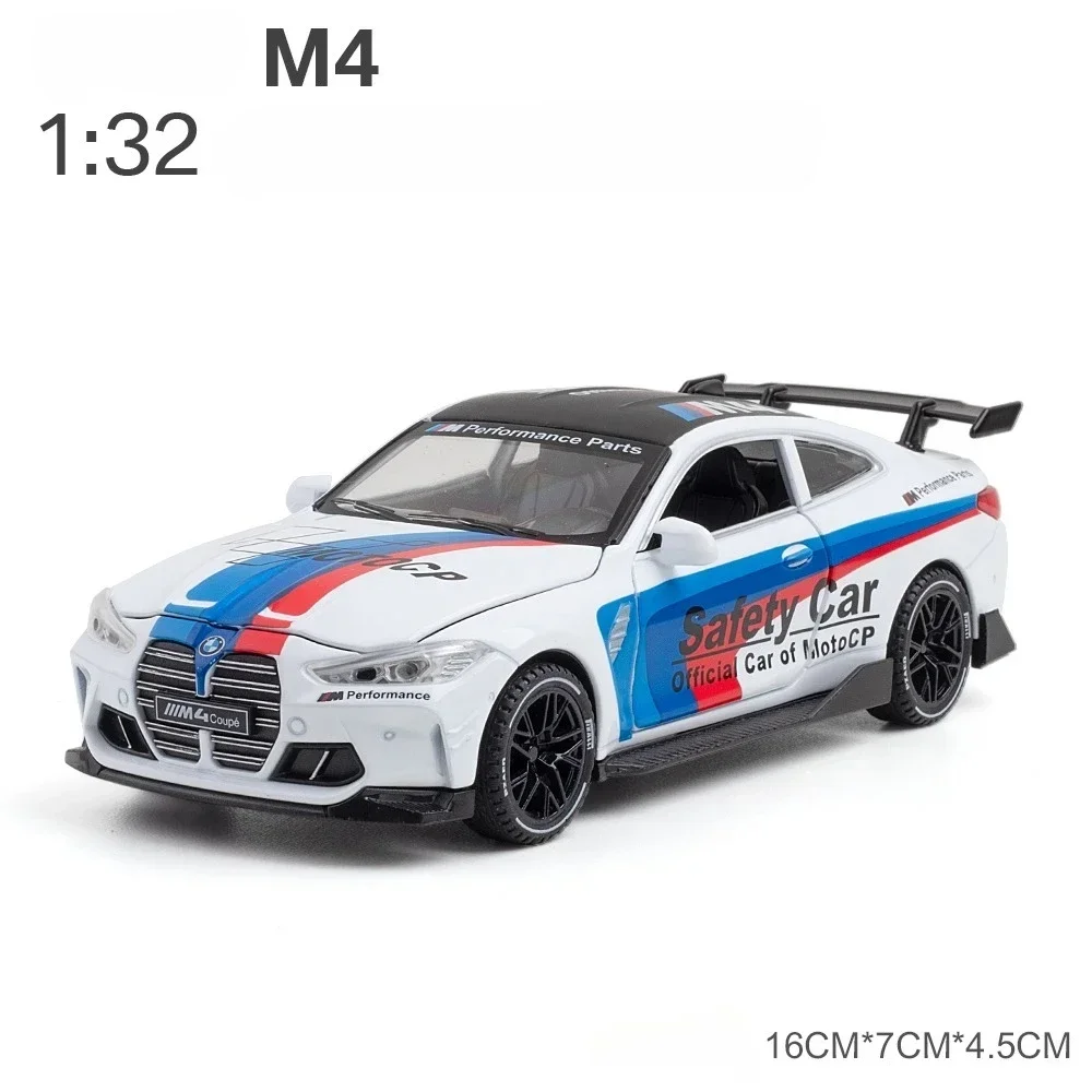 1: 32 Car Model for BMW M4 GT3 M8 X5 Gtr Version Coupe Simulation Alloy Small Model Decorations Gifts Sound and Light Effects