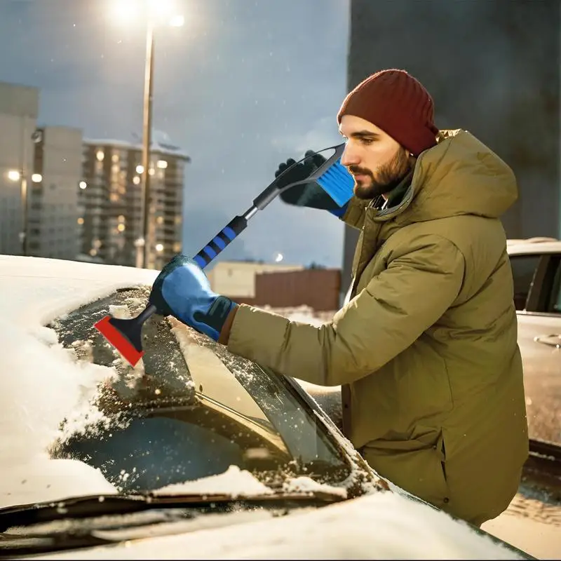 Raschietto per ghiaccio da neve Spazzola da neve Spazzola per rimozione pala Veicolo per auto per la pulizia del parabrezza dell'auto Strumento per raschiare Accessori invernali