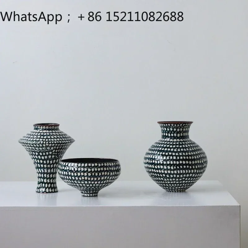 SCY exquisite ceramic vase handmade flower arrangement living room flower arrangement light luxury high-end decoration