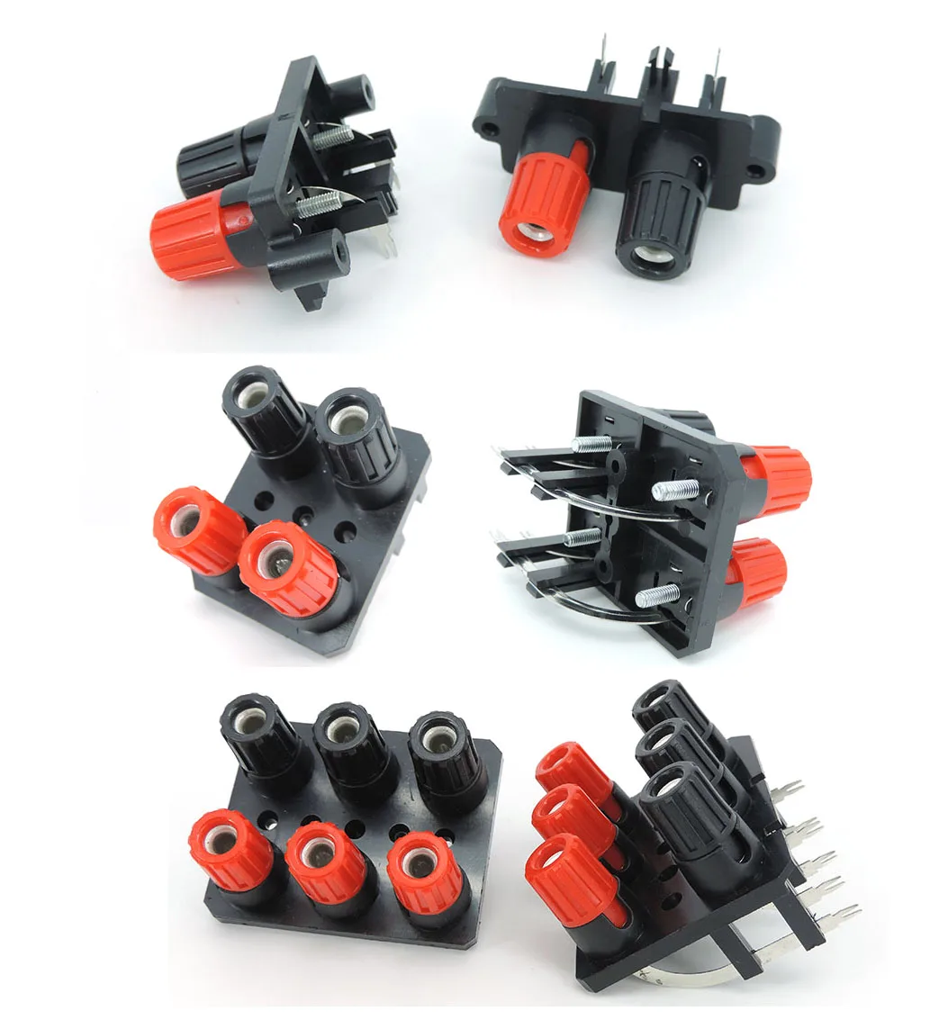 4mm 2/4/6 Pin hole socket Position Banana Plug power Connector Audio Jack Speaker Amplifier Terminal Screw Post Block Bend