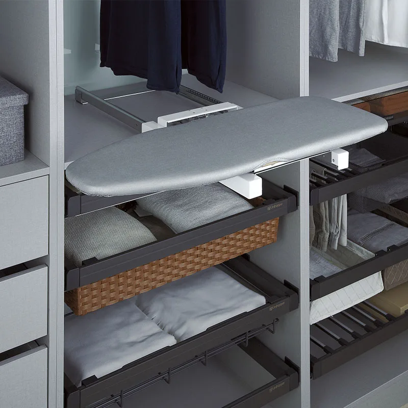 

Manufacturer Concealed Push-pull Sliding Folding Wardrobe Cabinet Rotating Ironing Board