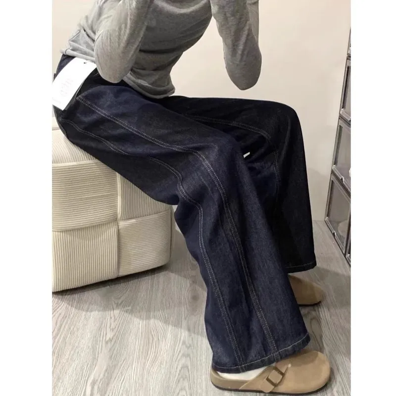 Narrow Straight-Leg Fleece-Lined Jeans For Women, Autumn And Winter, Plus Size, High Waist, Loose Fit, Slimming, Pear-Shaped