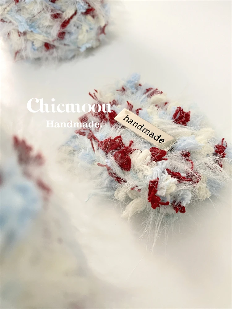 

Snow Top Cherry | DIY Features Hand-mixed Wool Ball, Crochet Woven Bag Card Cover 100g