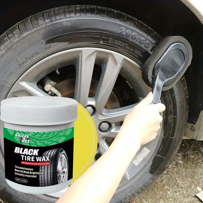 Cera de polimento de pneus de carro - Proteção UV de 30 dias e revestimento à prova d'água, reduz o preto e evita quebrar para restaurar o brilho dos pneus