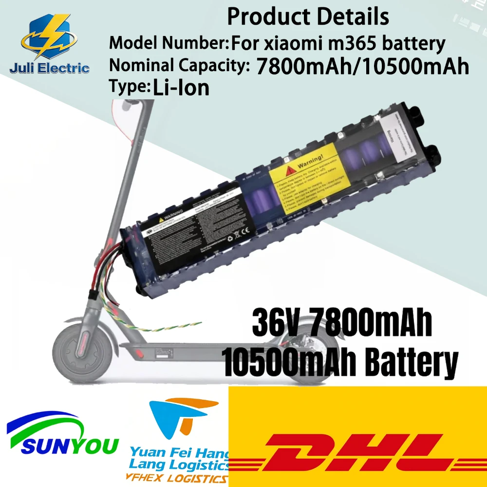 

36V 10.5Ah Replacement Battery for Xiaomi M365 Pro 1S Electric Scooter 2026 New with BMS Charger 30km Range Battery Pack