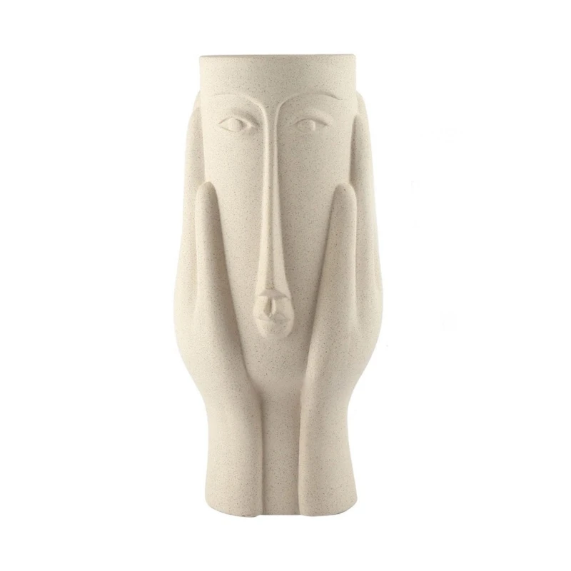 Vase Mould Concrete Flowerpots Silicone Molds Abstract Art Face Shaped for DIY
