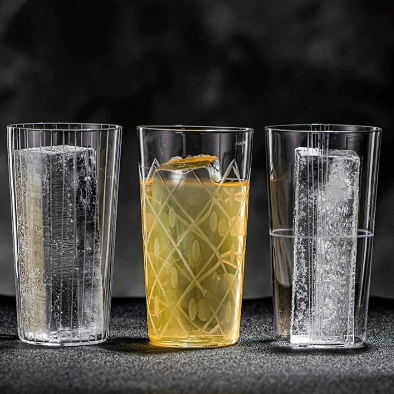 Japanese Style Engraved Cocktail Glasses Cup Simple Engraved Glass Colin Cups Long Drink Cup Highball Cup Home Bar Accessories