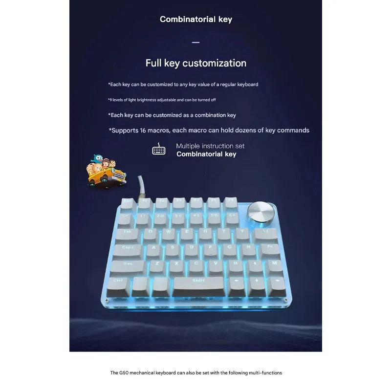 

MK45 Single-hand Keyboard Macro Programming Knob for Drawing PS/Ai/LR/PR Independent Chip Custom Mechanical Keyboard Stablize