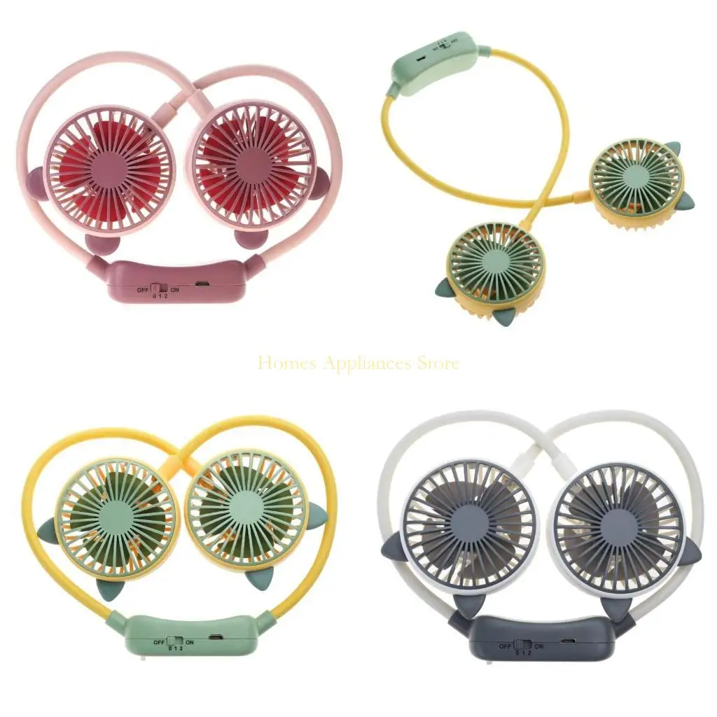 

D0AB VINGING SEAK FEANT PORTABLE COOLE FAN Вентилятор USB Перезаряжаемый вентилятор шеи окружает розетки для ветра 500 мАч.