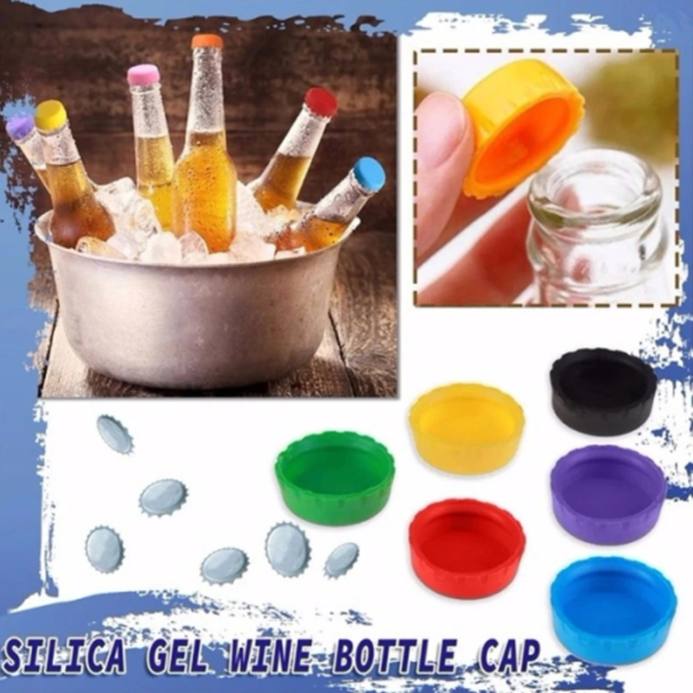 6/12/24/30pcs Reusable Silicone Bottle Fresh-keeping Cap Sealed Beer Bottle Cap Vinegar Soy Sauce Bottle Protective Stopper