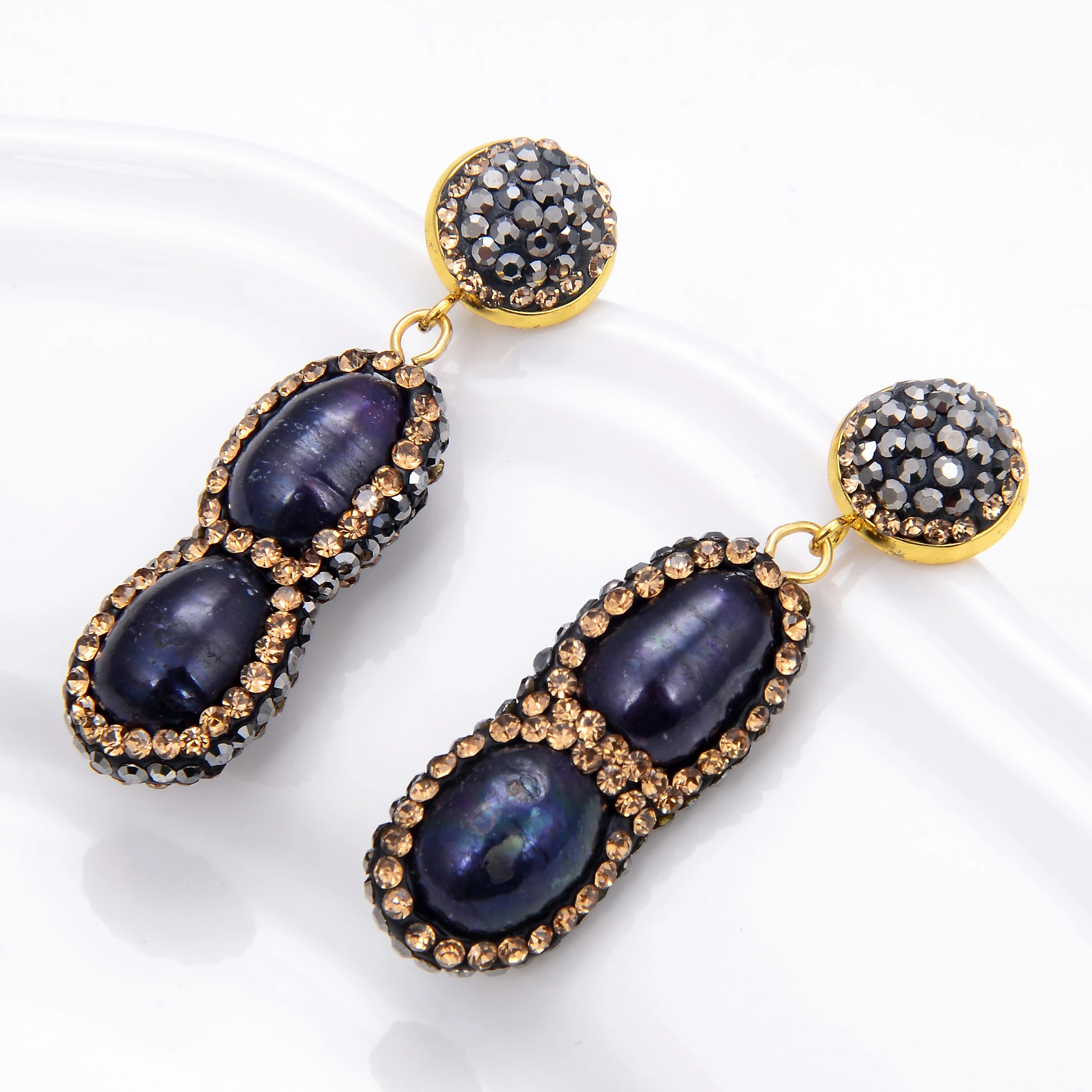 2022 New Natural Baroque Pearl Long Earrings For Women Simple Handmade Rhinestone Wedding Pendant Earrings Trendy Korean Jewelry