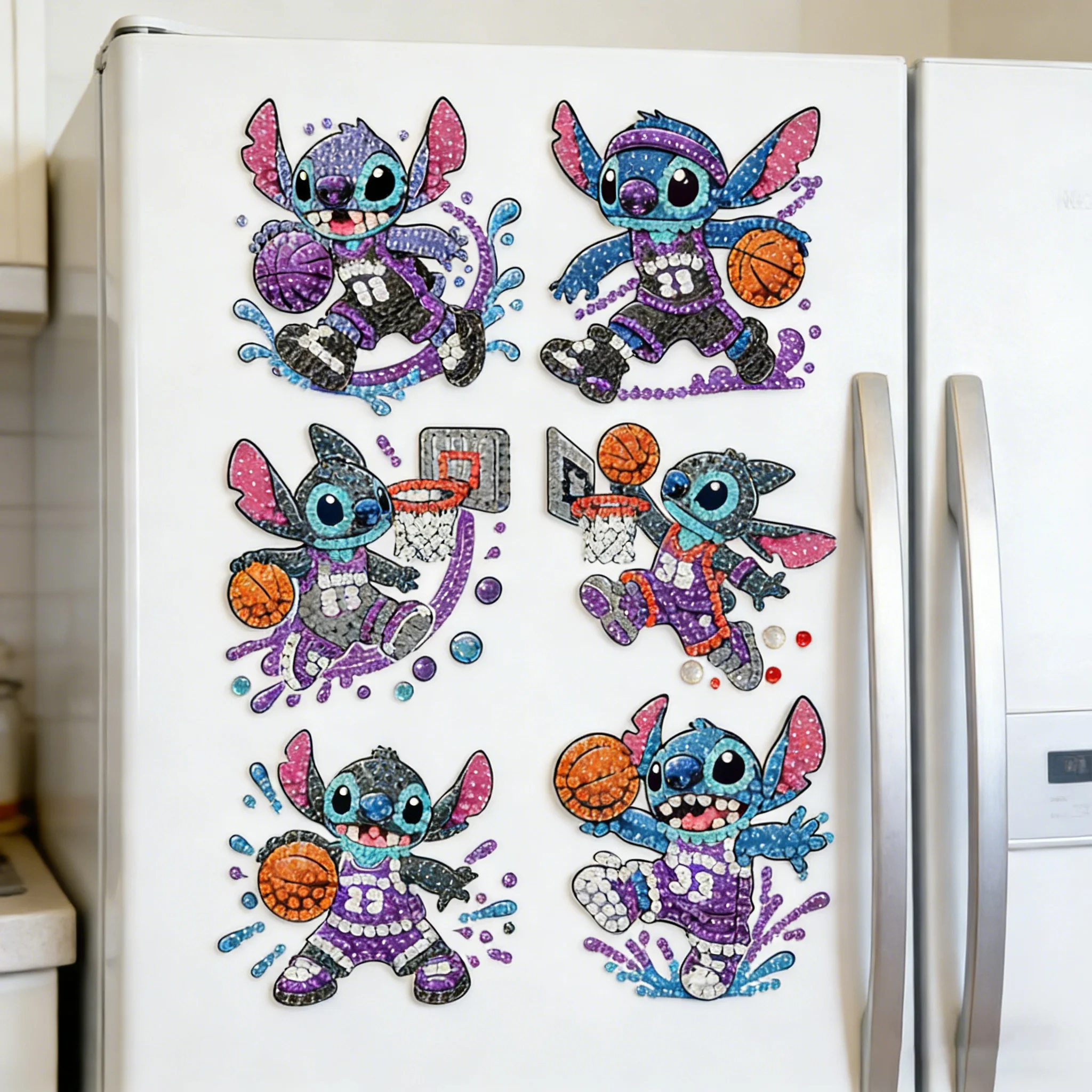 

2026 Hot Purple Alien Cartoon 5D Full Drill Diamond Art Refrigerator Magnet DIY Home Decor Kids Craft Gift