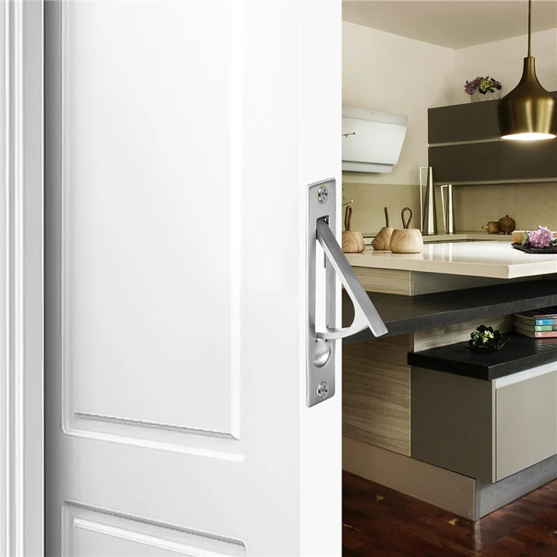 

A7THK-4Pcs Pocket Door Edge Pull,304 Stainless Steel Pocket Door Handle With Screws, Door Hardware For Bathroom Closet Hallway