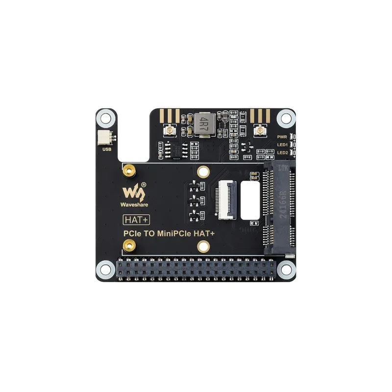 Raspberry Pi 5 PCIe to MiniPCIe Adapter for Wireless Network Interface Card and USB Bluetooth Module Drive-Free Plug-and-Play