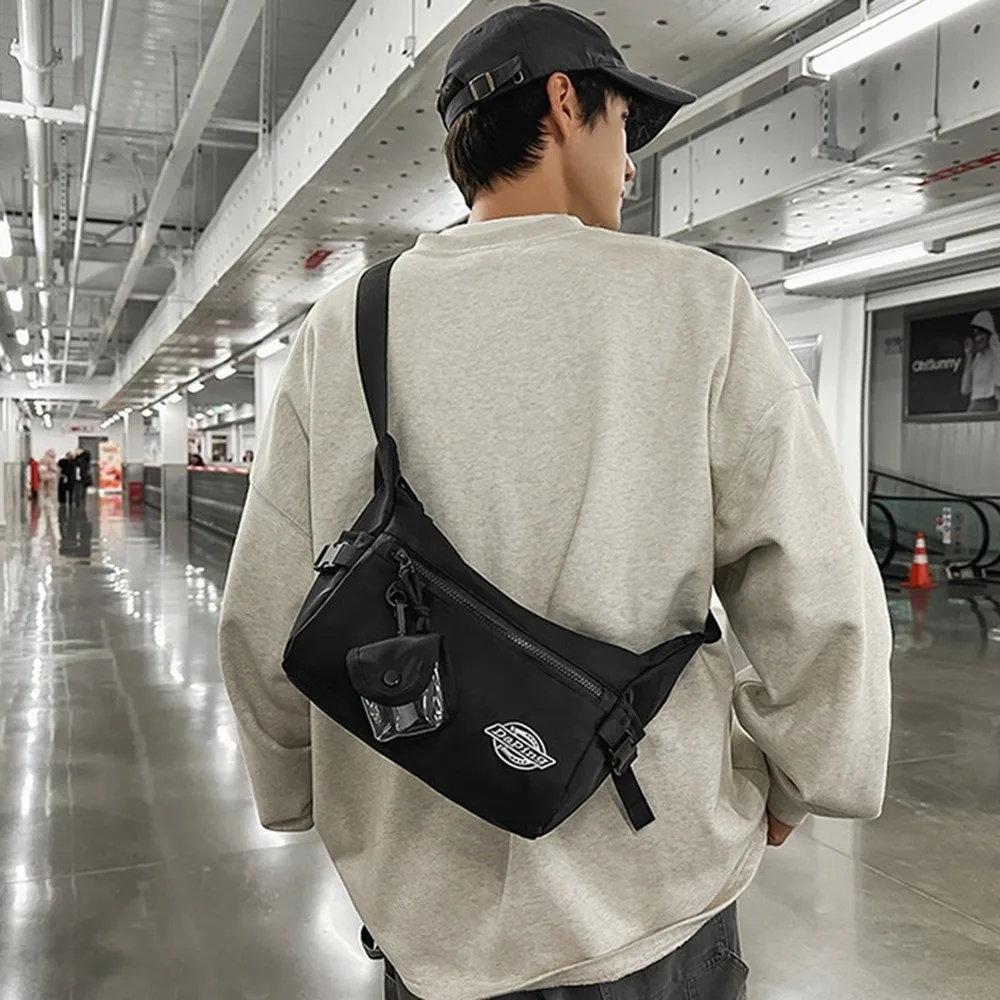 

Multifunctional Crossbody Message Bag Korean Style Sports Nylon Shoulder Bag Handbag Street Style Square Shoulder Bag Man
