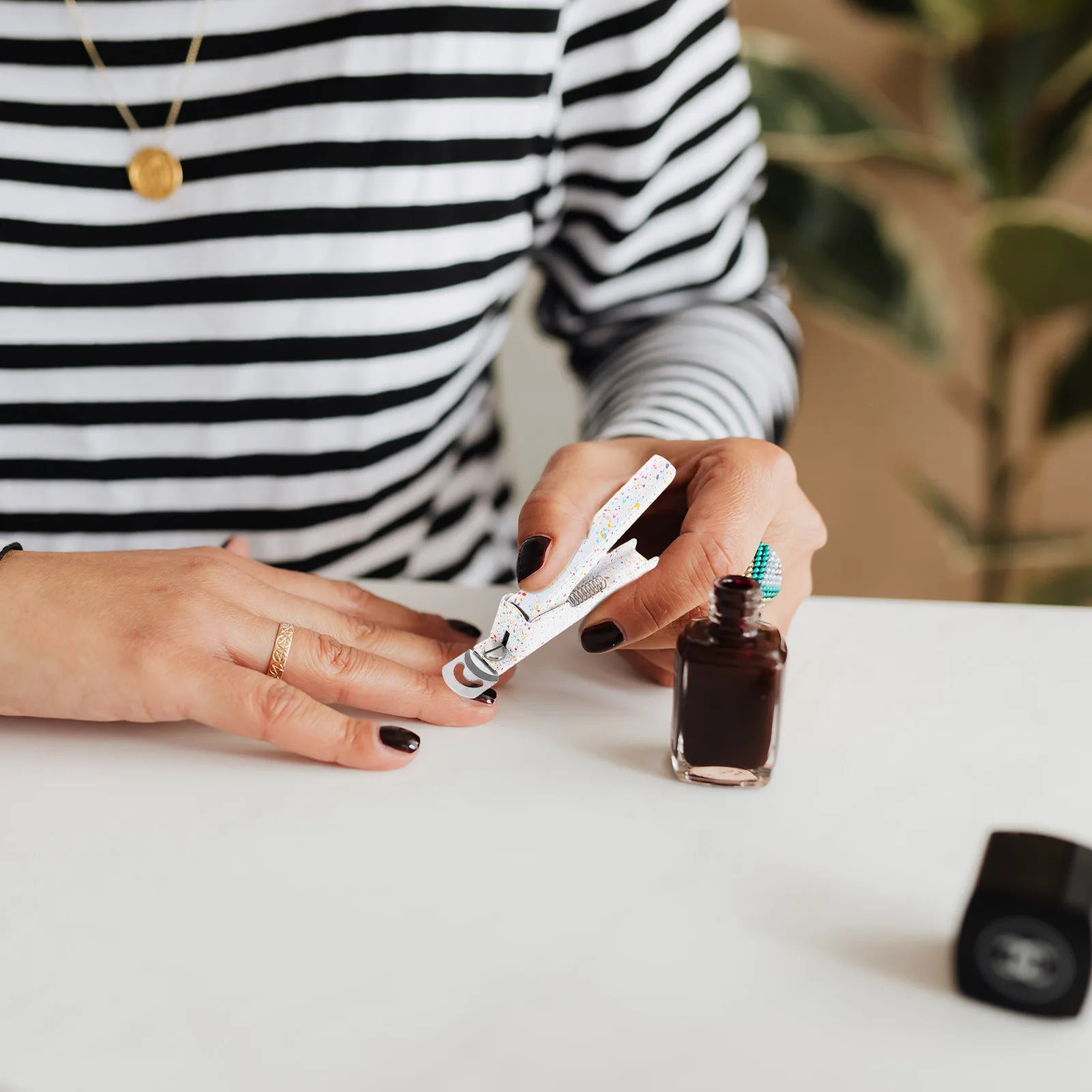 Cortauñas de acero inoxidable, cortaúñas para dedos grandes para uñas gruesas, herramienta de manicura portátil, cortauñas postizas DIY, plano en forma de U