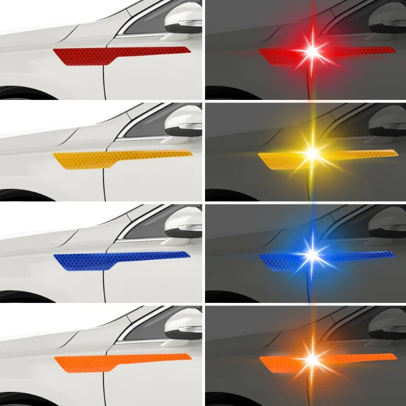 Car Bumper Reflective Safety Strip Stickers Anti-collision Safety Warning Stickers Car Night Driving Decoration Accessories