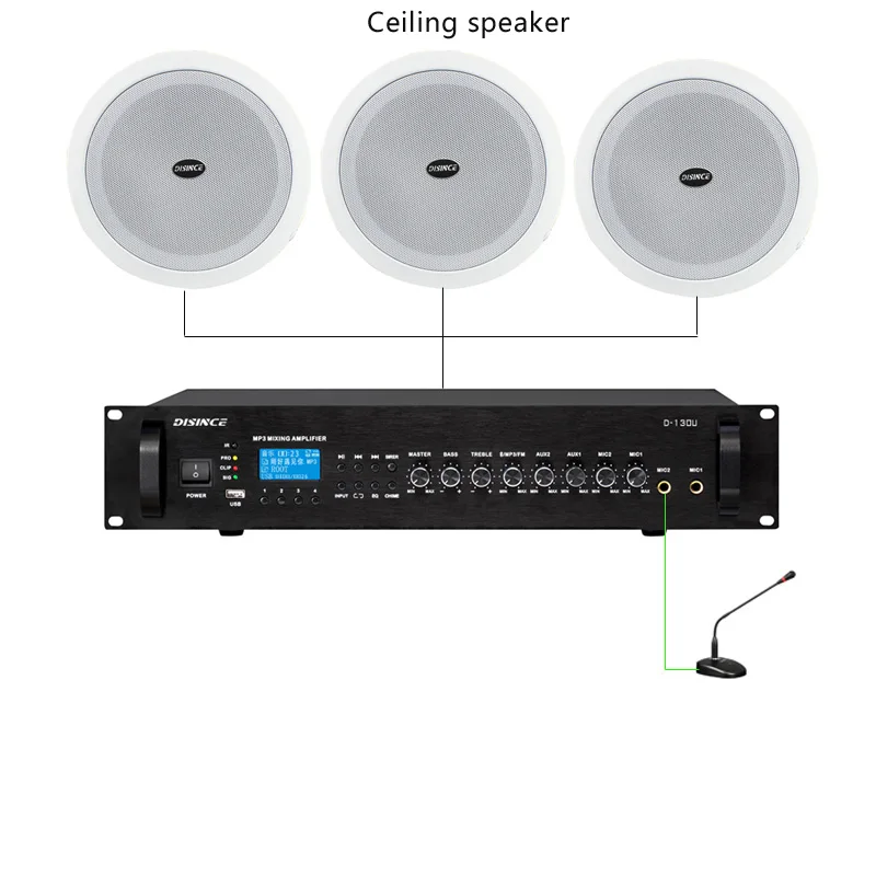 260W 블루투스 믹서 전력 증폭기 70V 100V 4Ω-16Ω 출력