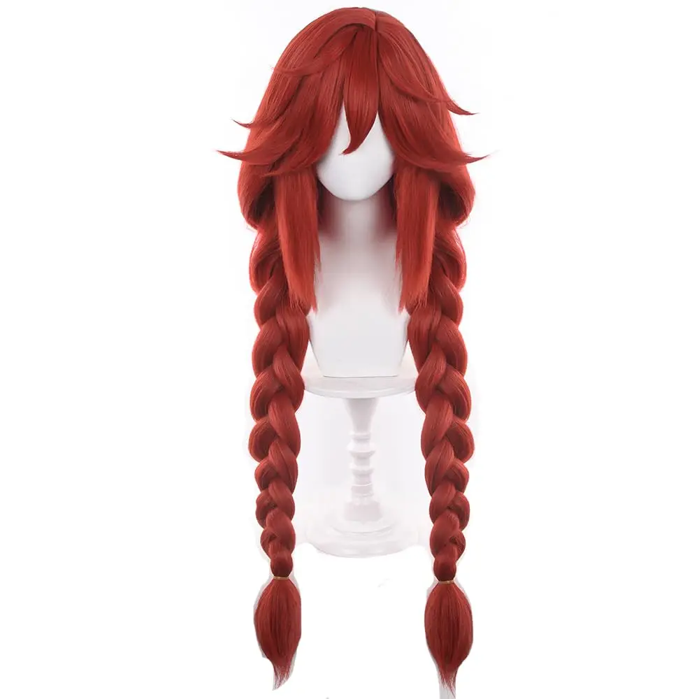 Perruques de cosplay synthétiques résistantes à la chaleur, style Anime Gachiakuta Eishia Stilza, cheveux blonds, Riyo Reaper Party, longue tresse rouge pour femme