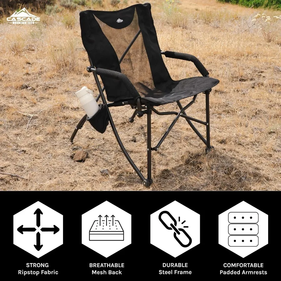 كرسي تخييم خفيف الوزن ومتين قابل للطي للمغامرات الخارجية في التخييم على الشاطئ والنزهات والمناسبات الرياضية مع الشركة