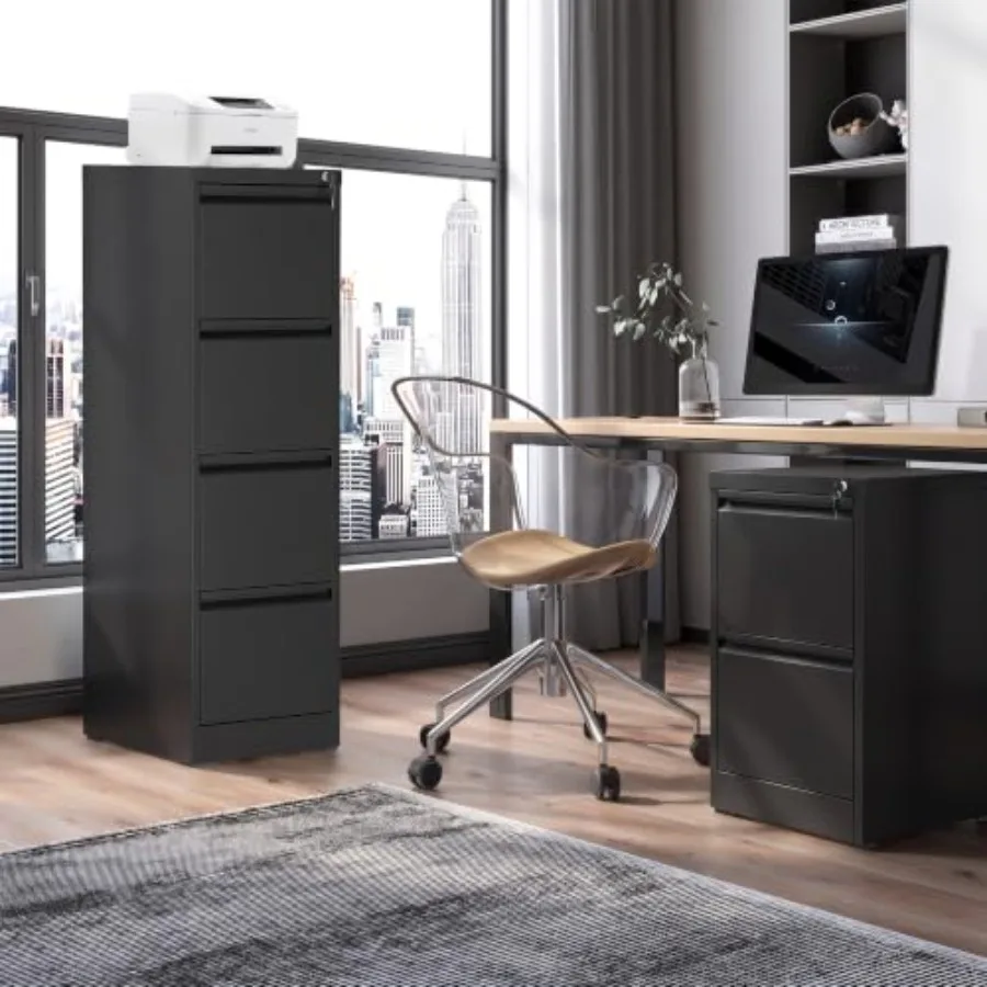 4 Drawer File Cabinet with Lock, Metal Filing Cabinets for Home Office