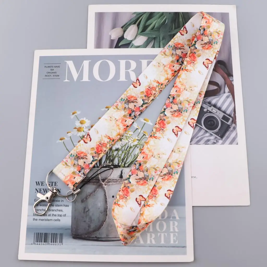 Cordón de mariposa para mujer, correa para el cuello, llavero, cordón para colgar, accesorios para llaves, regalos, estilo colgante para el cuello