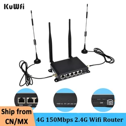 KuWFi 4G SIM Card Router Wireless WIFI Router 2.4G LTE Access Point Support VPN DDNS Hotspot Network Adapter for IP Camera